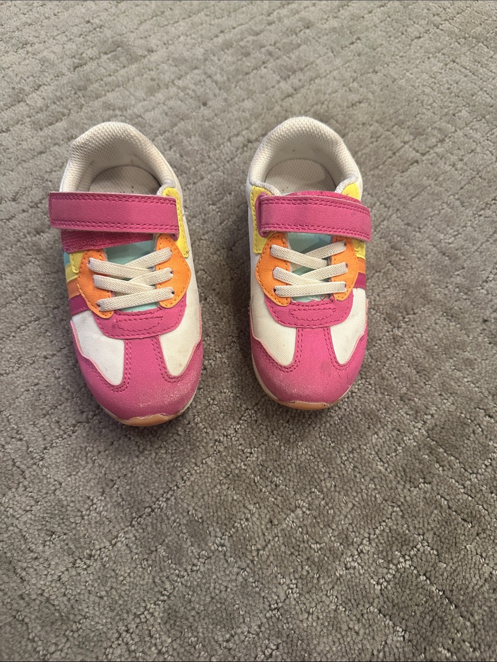 Little Bird Girls Pink Multi-Accent Velcro Sneakers for Active Play